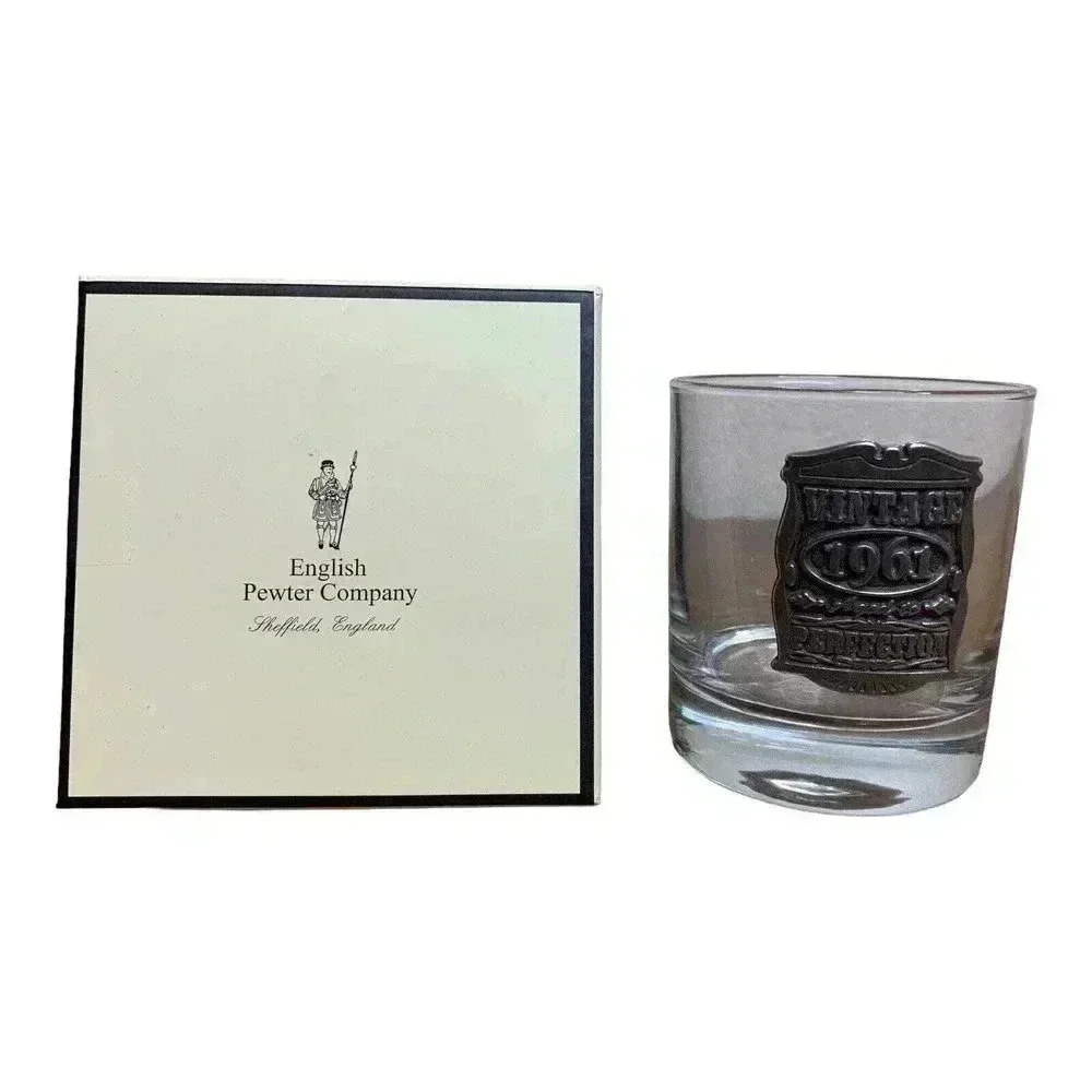 SHEFFIELD ENGLAND | ENGLISH PEWTER SHOT GLASS 1961 Aged To Perfection NEW IN BOX
